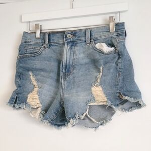 Kendall And Kylie The Icon Distressed Denim Jean Short NWT Size 3/26 Blue